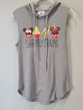 Disney Grey Sleeveless Hoodie Tank with Disney Treats